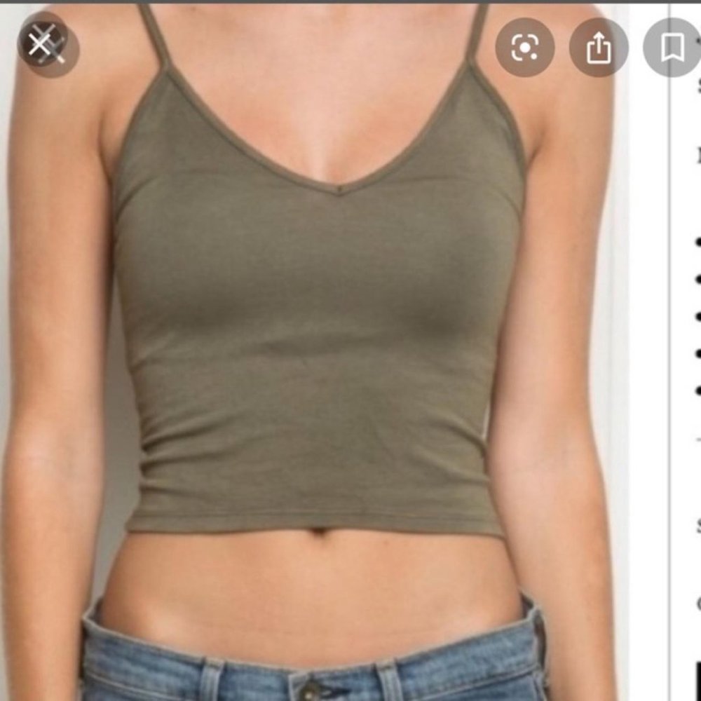 Brandy Melville Beautiful forest Green V Neck Crop